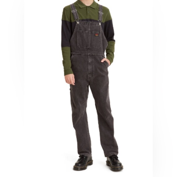 Levi’s RED TAB™ MEN'S OVERALLS Charcoal Gray Washed Black Size XL - Picture 3 of 17